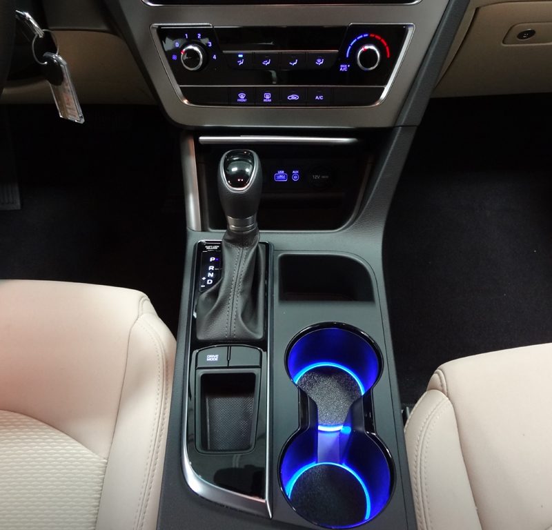 AccentGlowLED – Hyundai Sonata 2015-2017 Center Console Custom LED Cup