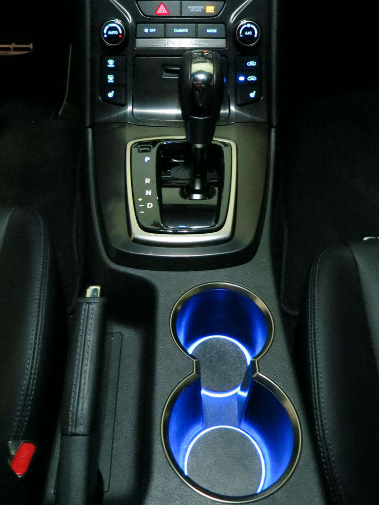 Fits 2011-2014 Hyundai Sonata Blue LED Cup Holder Lights Door+Console
